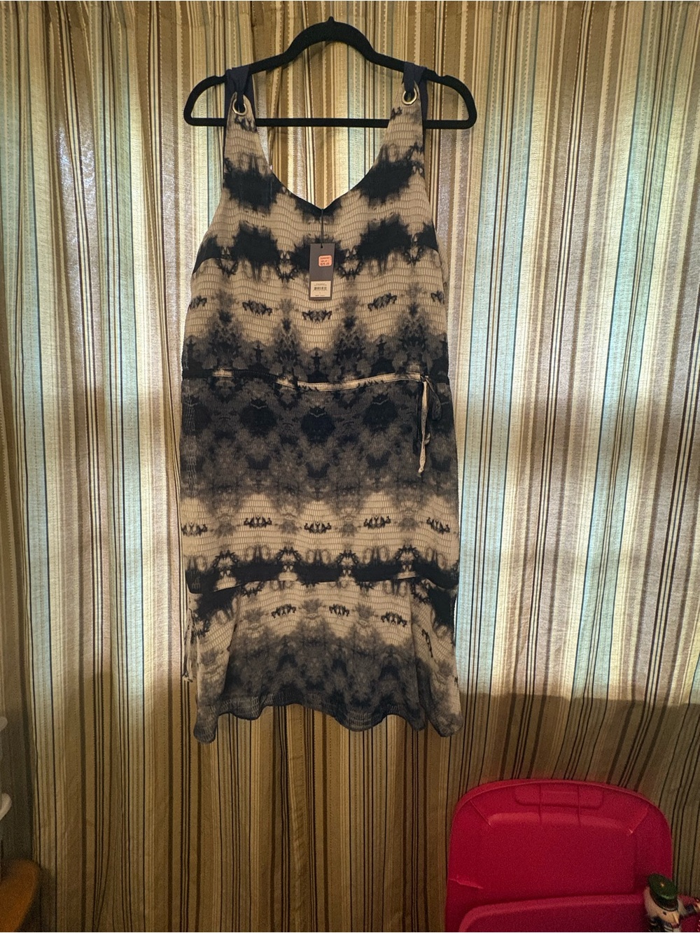libby. edelman Black and White Tie-Dye Midi Dress